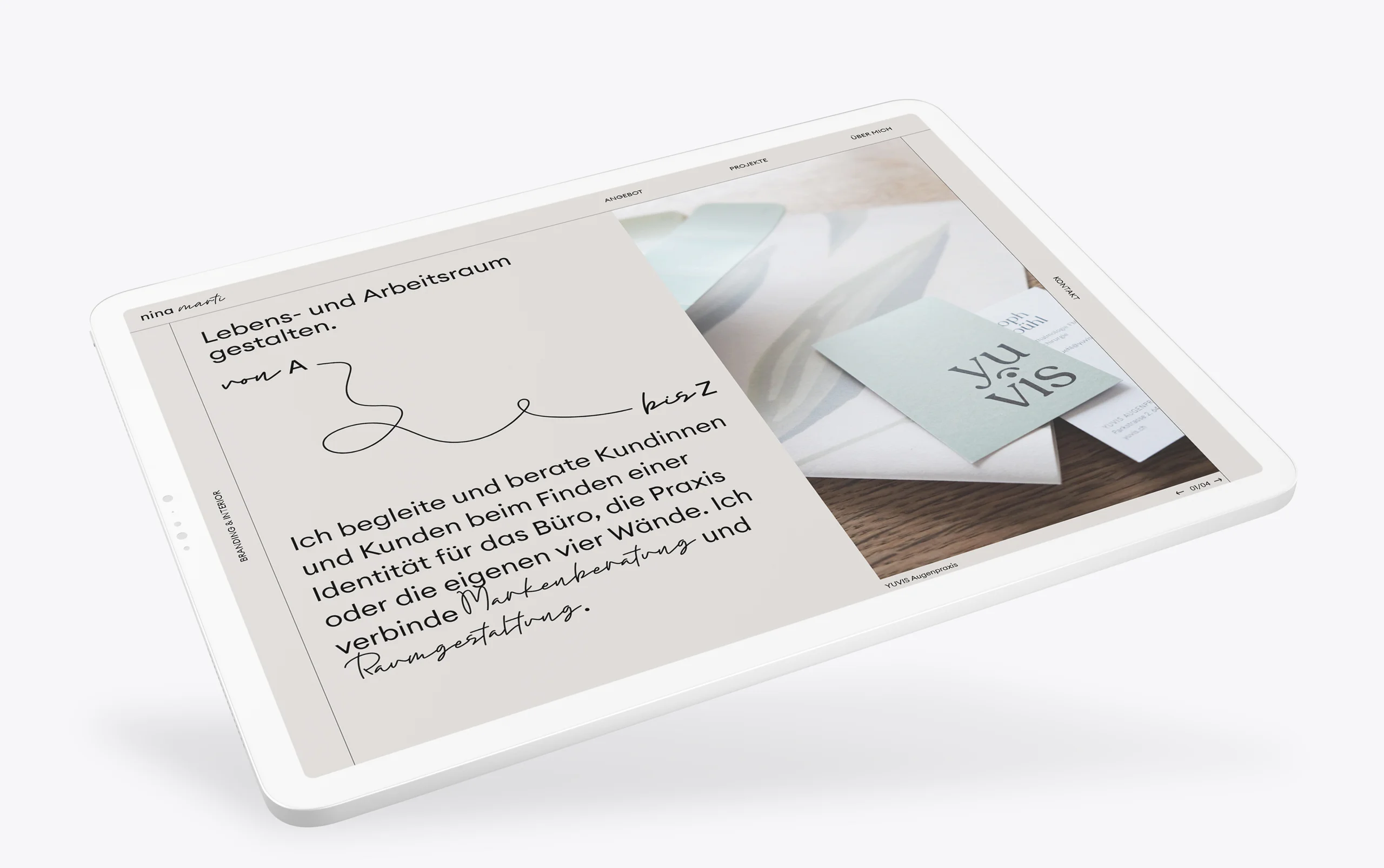 iPad Webdesign Nina Marti
