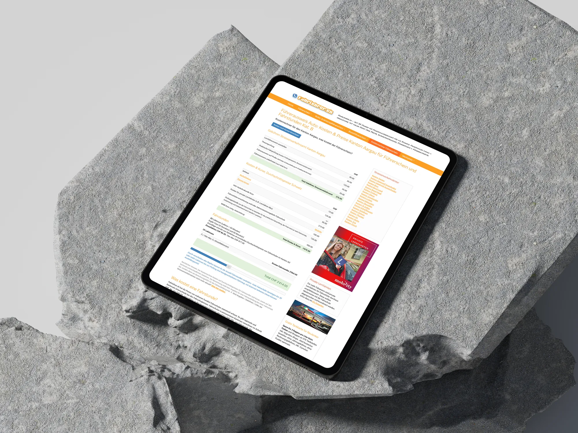 Webapplikation, SEO, Webdesign Screenshot, iPad