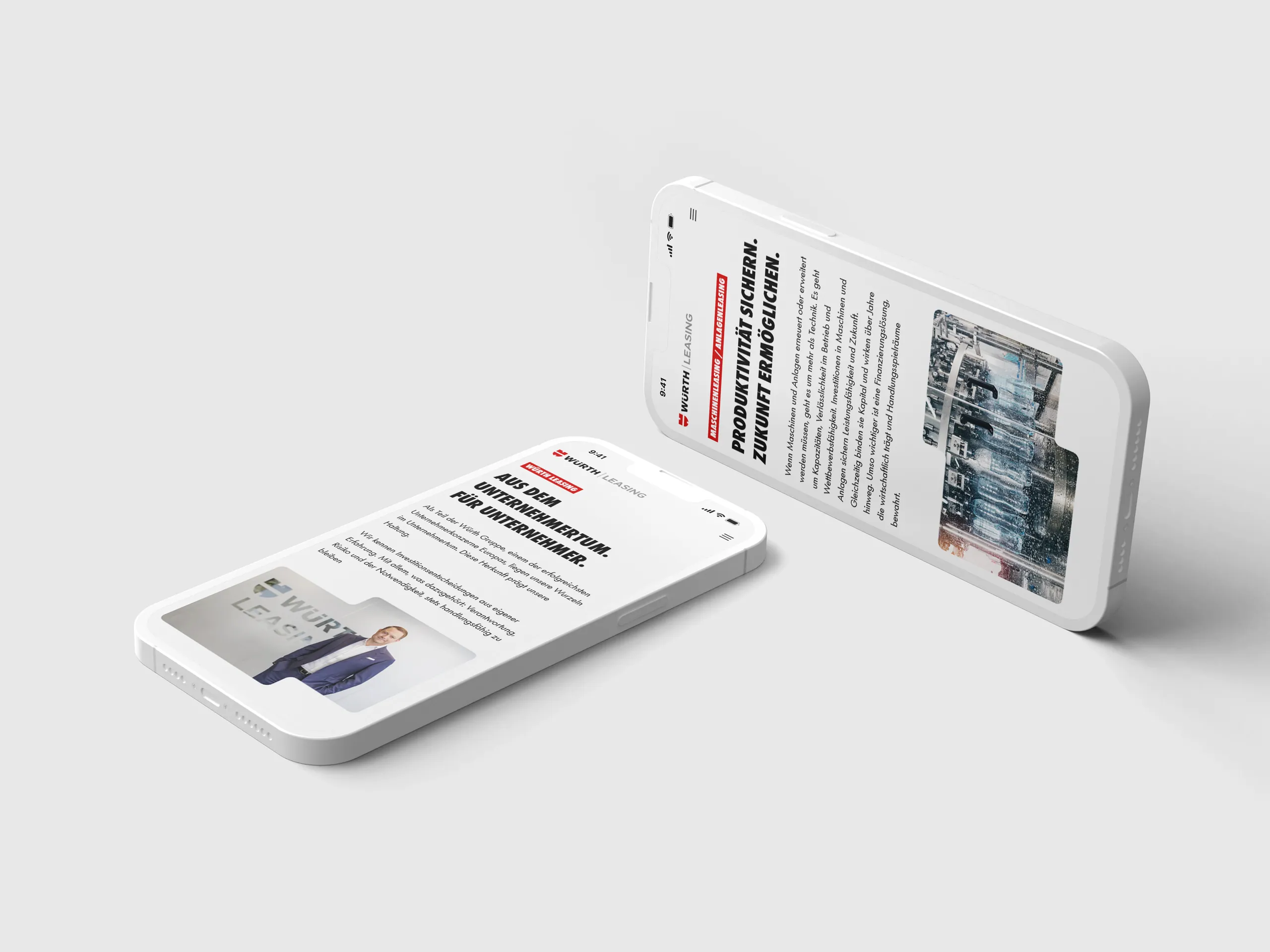 WordPress Theme Würth Leasing, Mobile Design iPhones