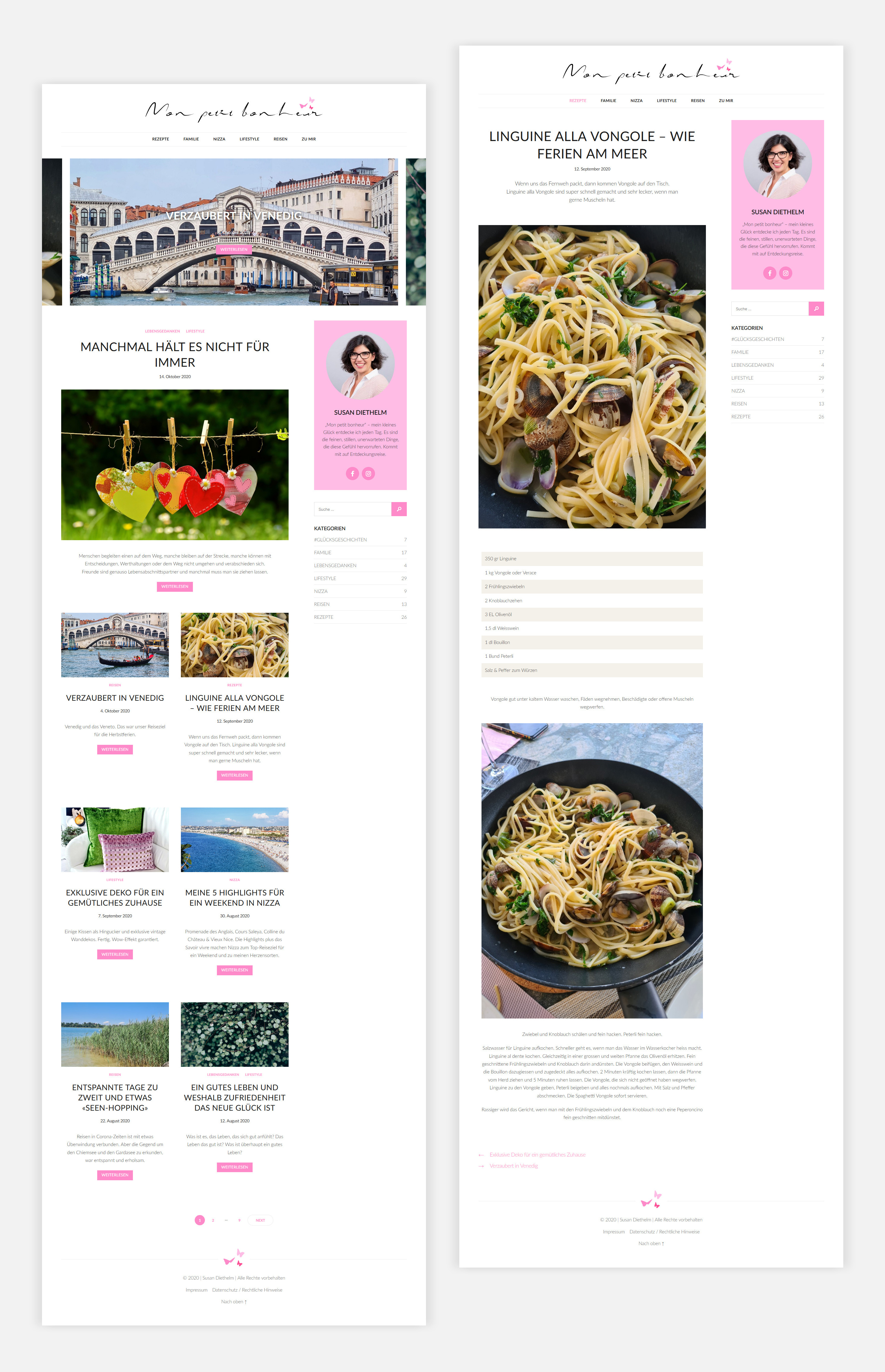 Webdesign UI Website mockup Monpetitbonheur.ch