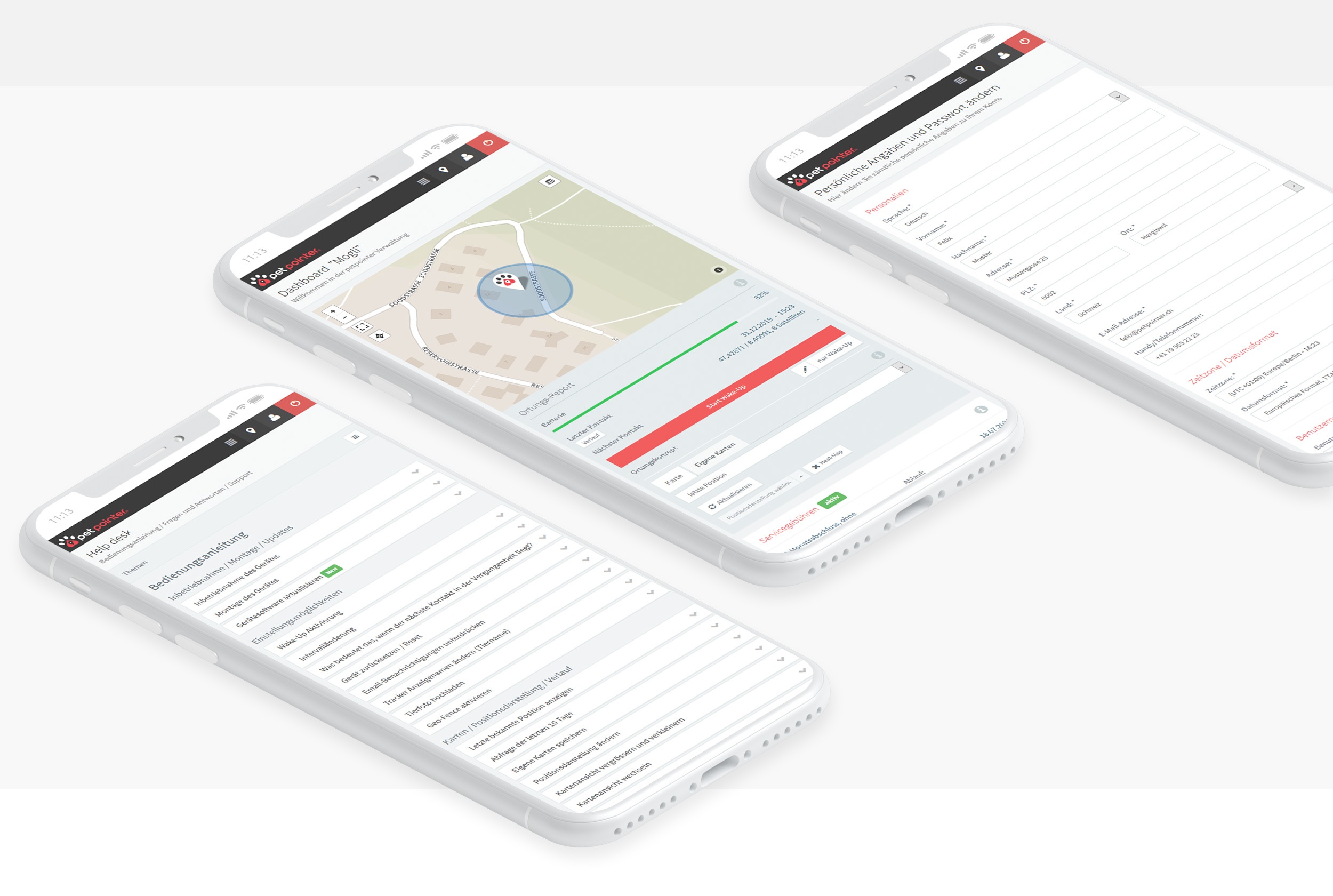 Webdesign Web App petpointer responsive phone